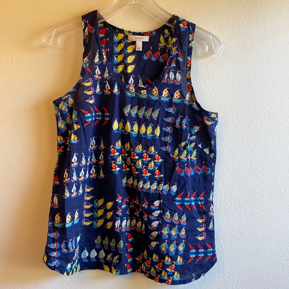 J crew sailboat sailing Regatta Ratti print Top Size 2